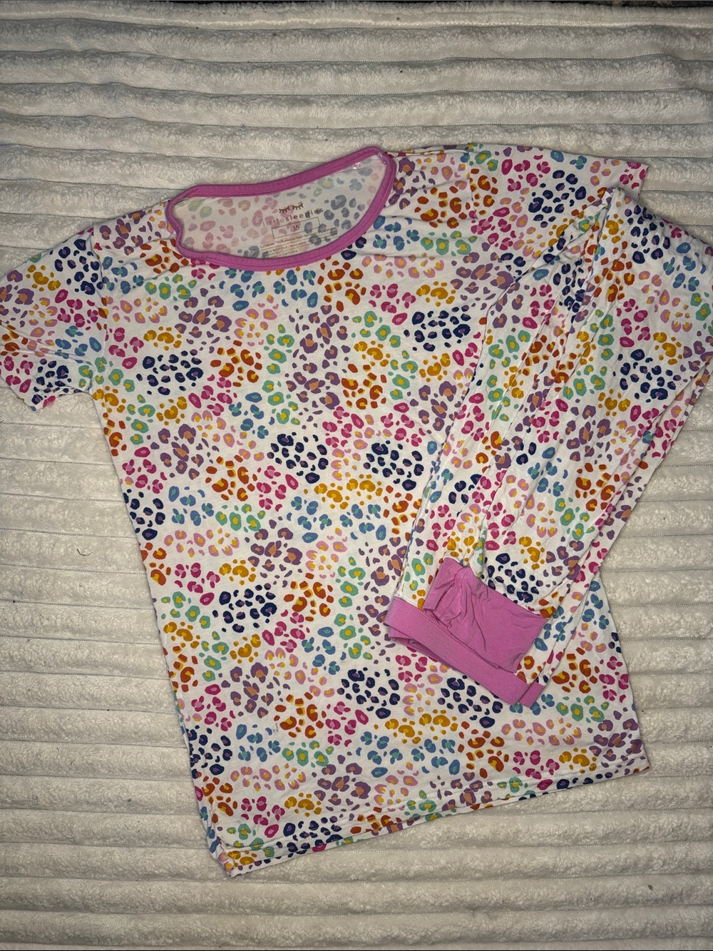 Little Sleepies Rainbow Leopard Two-Piece Short Sleeve Bamboo Viscose Pajama Set